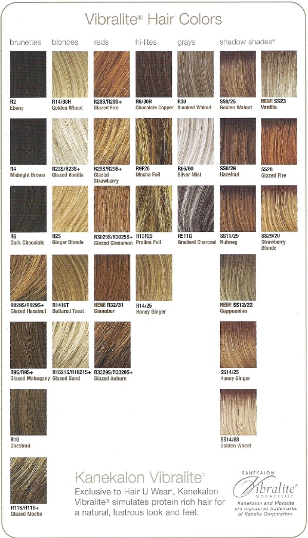 Raquel Welch Wigs Color Chart