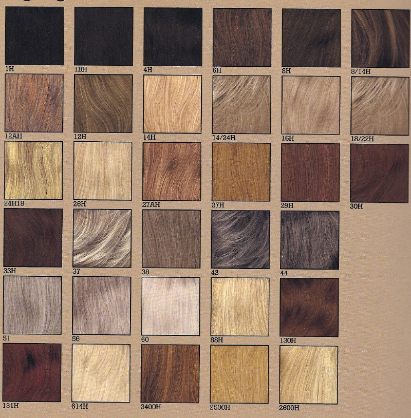 Henry Margu Wigs Color Chart