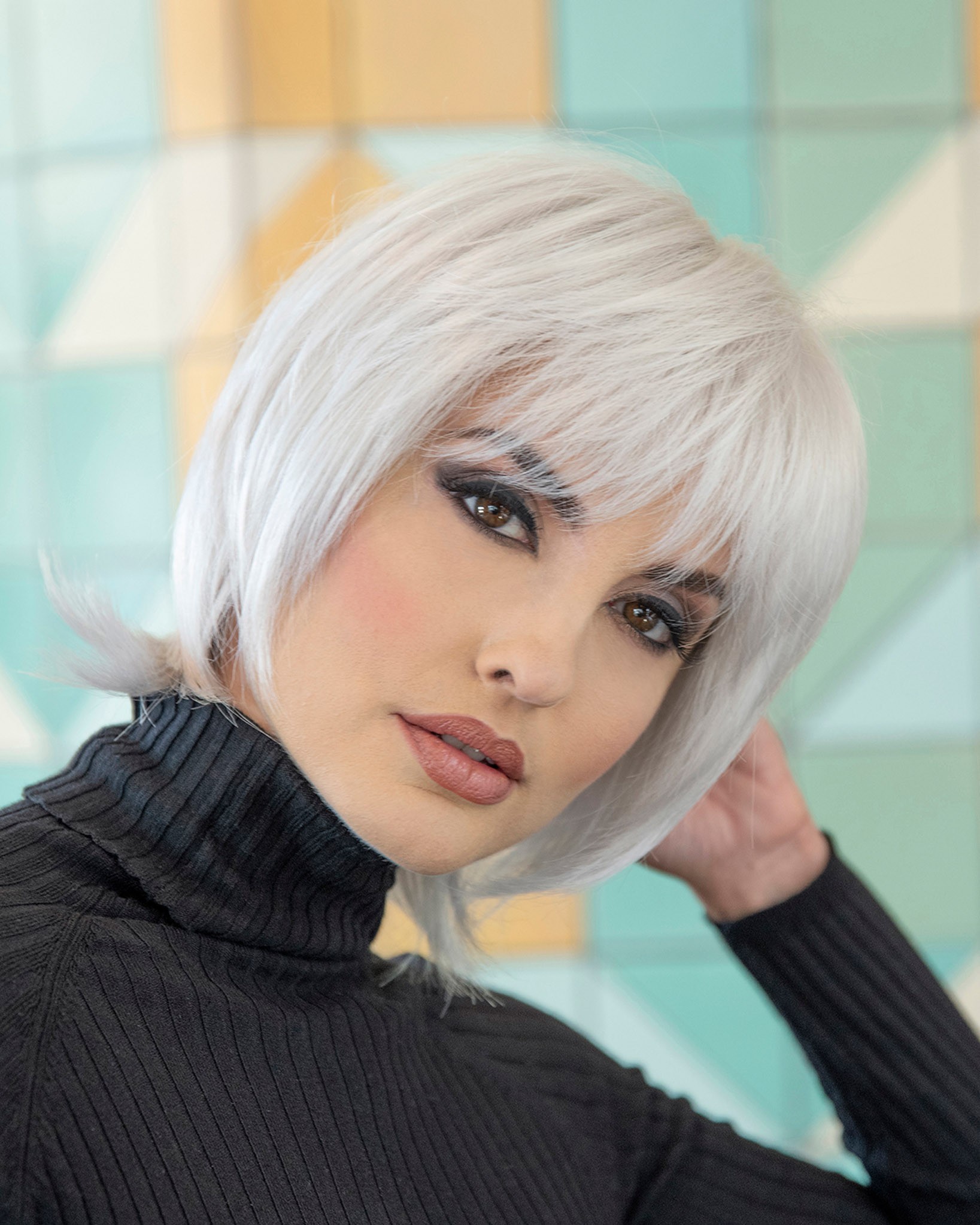 Jane_Front, Hand Tied Lace Front Collection, Envy Wigs, Color shown is Light Grey
