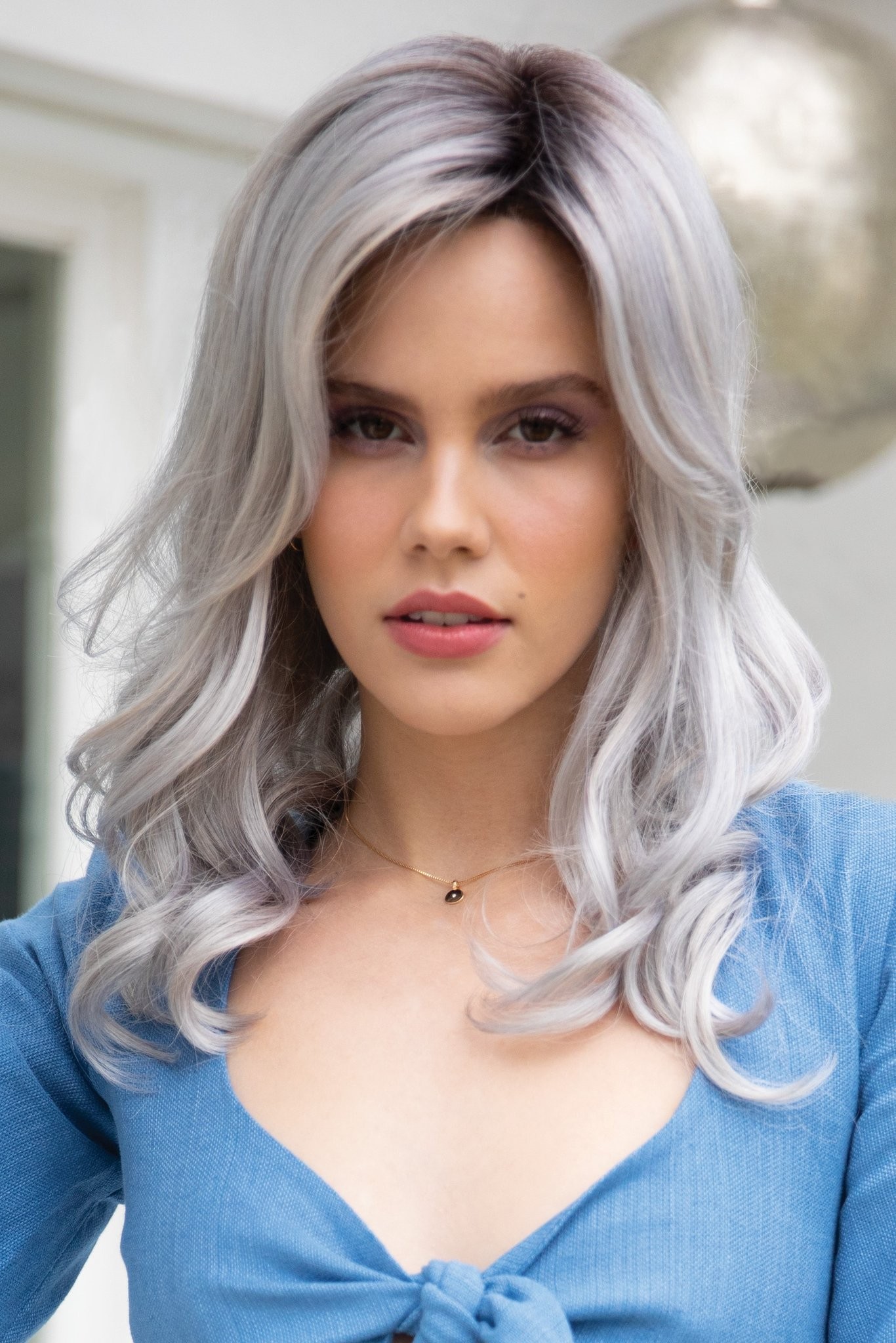 Ensley_Front, Orchid Collection by Rene of Paris Wigs, Color shown is Moonstone