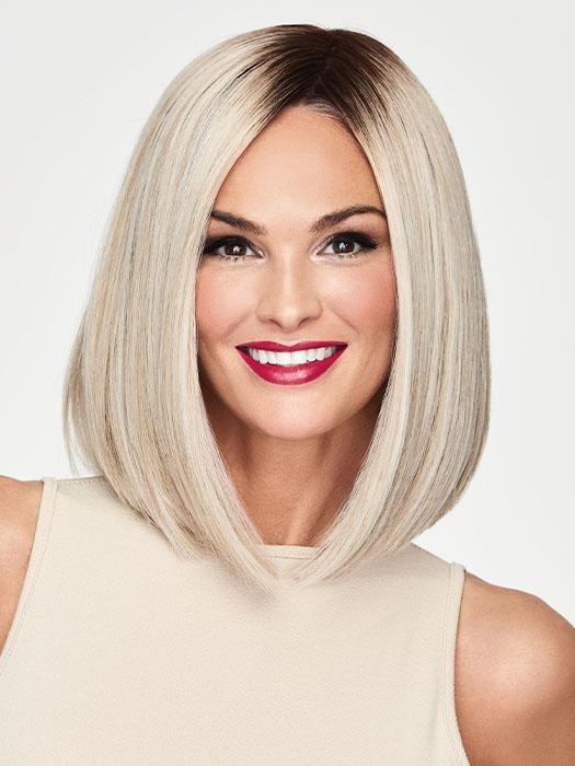 Current Events_Front, Sheer Indulgence Collection by Raquel Welch Wigs, Color Shown is Current Events_Front, Sheer Indulgence Collection by Raquel Welch Wigs, Color Shown is RL16/22SS Shaded Iced Sweet Cream 