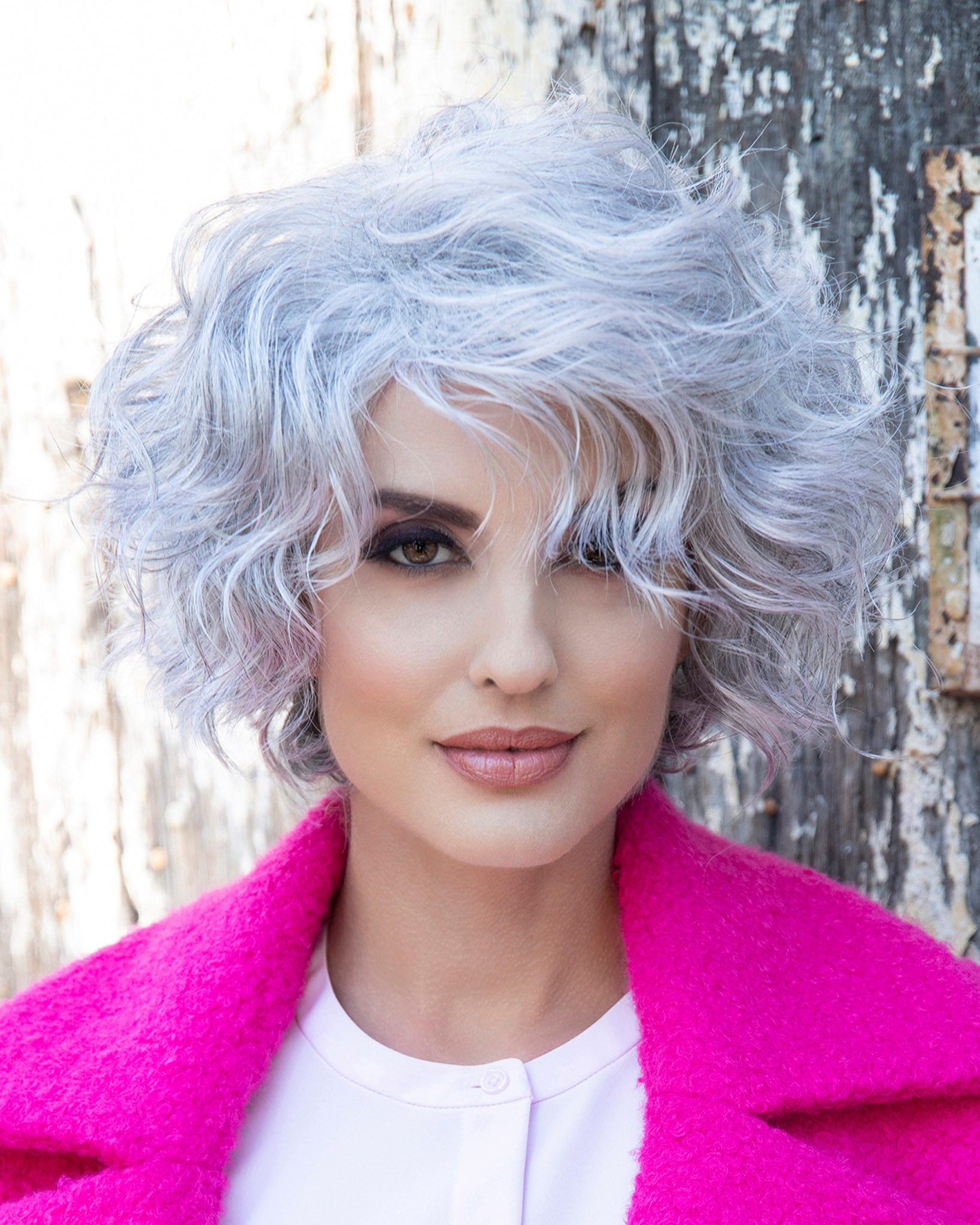 Suzi_Front, Open Top Collection by Envy Wigs, Color Shown is Medium Grey